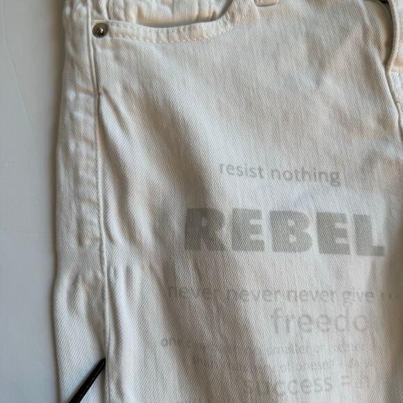 Each x Other Jeans Low Rise White Denim Size 26 Paris Designer S14G16079 - Picture 7 of 15